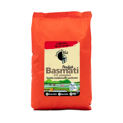 Riz Basmati demi-complet bio équitable 2 kg