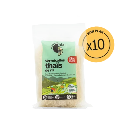 Vermicelles de riz bio thaï - Colis contenant 10 sachets de 200 g